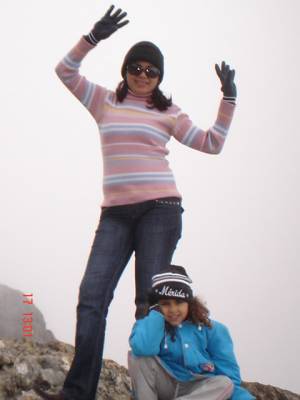 Jorly y su hija nicole en la ultima estacion del teleferico