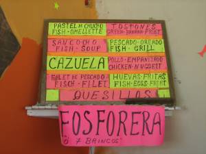 Simp&aacute;tico Men&uacute; en un Rest de Boca de Rio / Margarita