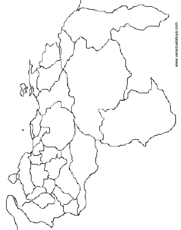 Mapa para colorear Venezuela - Venezuela Tuya
