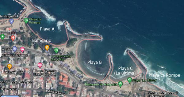 Mapa Playas de Naiguat