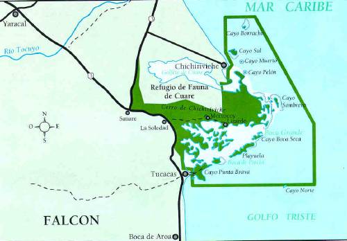 Map of the Morrocoy National Park
