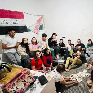 Compartiendo Arepas con amigos de Kurdistán