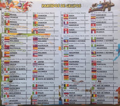 Calendario Mundial Brasil 2014