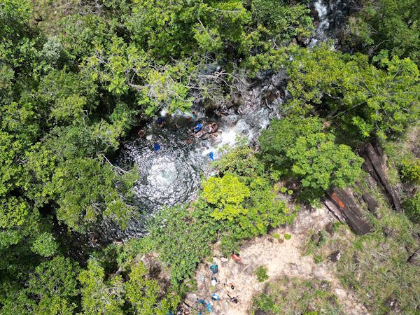 EL pozo azul desde el aire