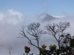In between the clouds, the Naiguata Peak