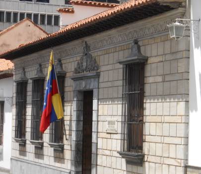 Fachada Casa Natal Simón Bolívar en Caracas