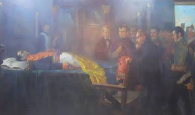 Bolivar en capilla ardiente por Francisco Quijano