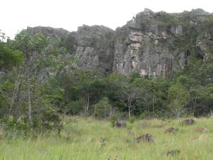 Frontalblick auf die Felswand