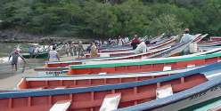 Botes en el río Caribe